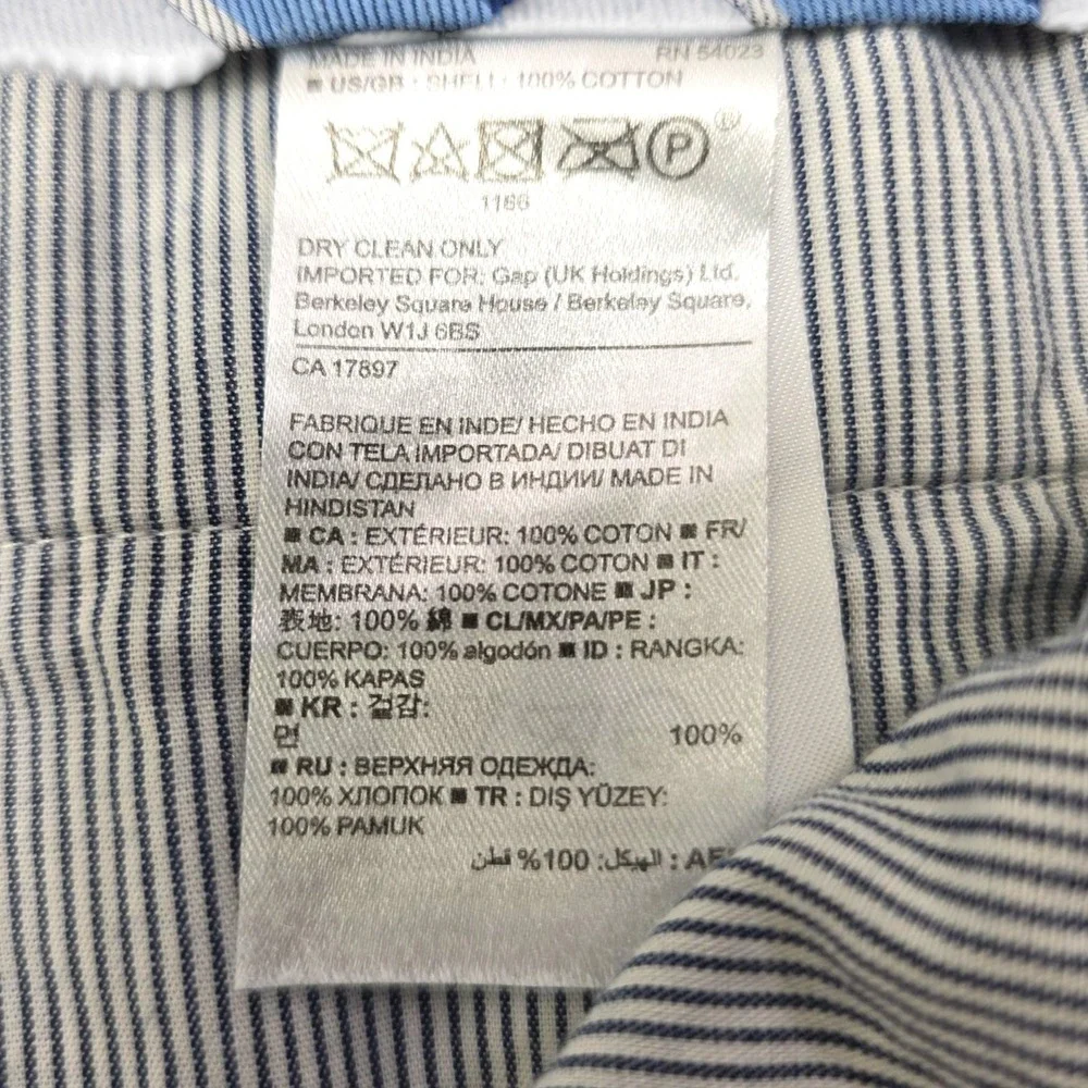 Banana Republic Chino Pants 32x32 Mens‎ Blue Check Modern Slim Fit Seersucker